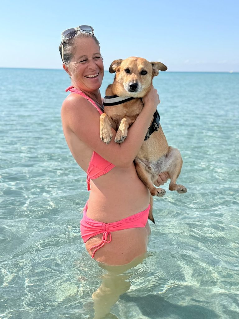 A personal moment in the crystal-clear sea near Torre San Giovanni in Salento